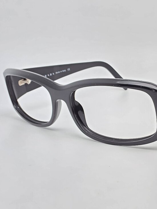 Prada SPR 03E 1AB-1A1 Gloss Black Sunglasses Frame Italy 53-14-120 Y2K main image 6